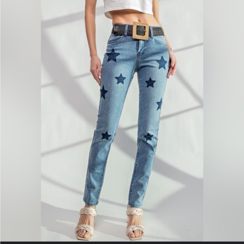 Easel embroidered star jeans